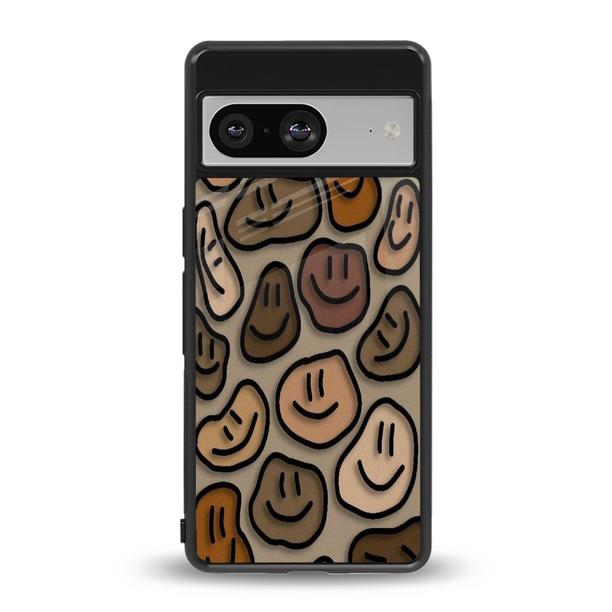 Toasty Brown Smileys back phone cover | glass case for google pixel 8