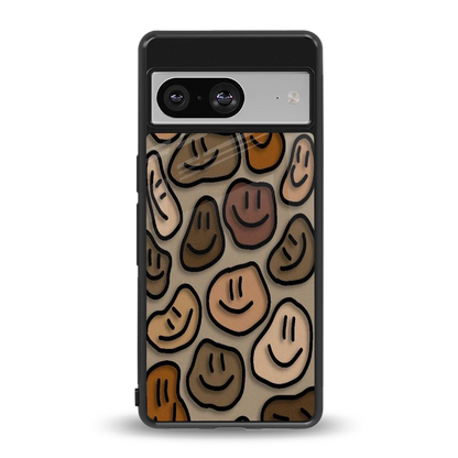 Toasty Brown Smileys back phone cover | glass case for google pixel 8