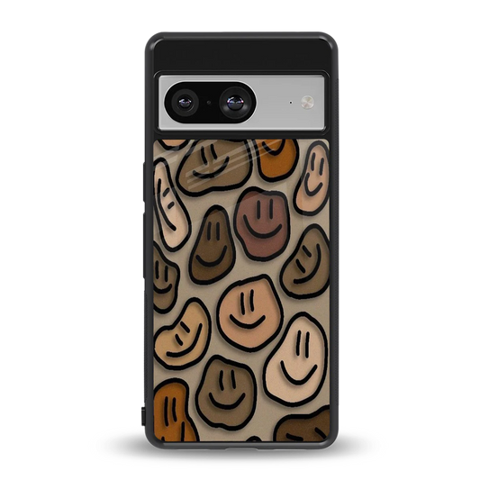 Toasty Brown Smileys back phone cover | glass case for google pixel 8