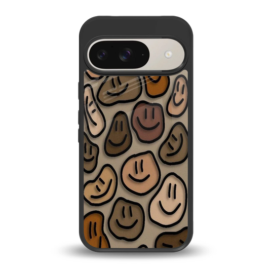 Toasty Brown Smileys back phone cover | glass case for google pixel 9