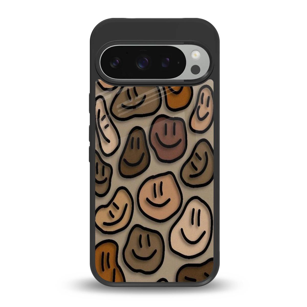 Toasty Brown Smileys back phone cover | glass case for google pixel 9 pro