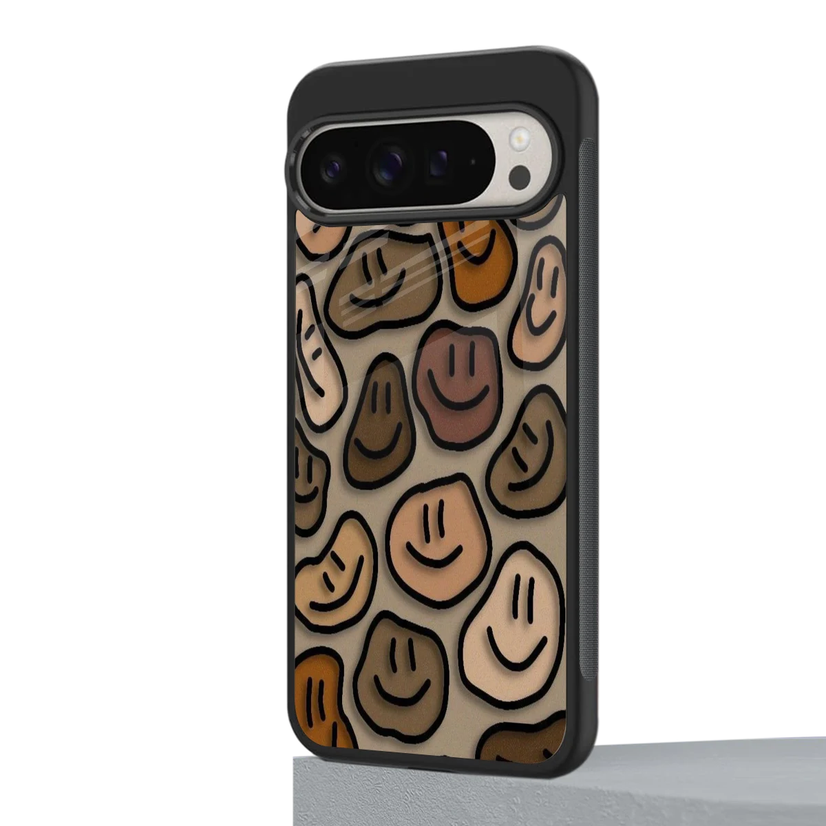 Toasty Brown Smileys google pixel 9 pro mobile cover | shockproof glass phone case