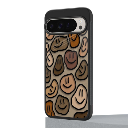 Toasty Brown Smileys google pixel 9 pro xl mobile cover | shockproof glass phone case