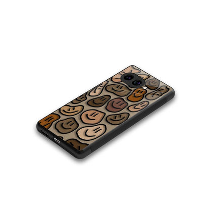 Toasty Brown Smileys stylish phone case for google pixel 10a | glossy glass and slim fit