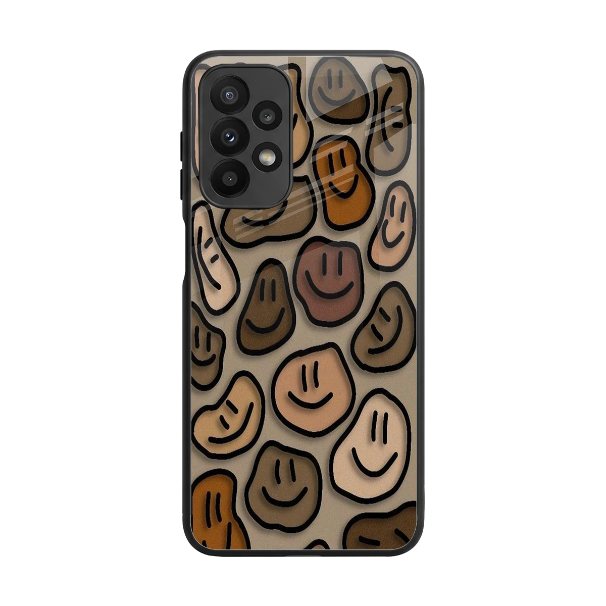 Toasty Brown Smileys back phone cover | glass case for samsung galaxy a23