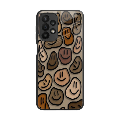 Toasty Brown Smileys back phone cover | glass case for samsung galaxy a23