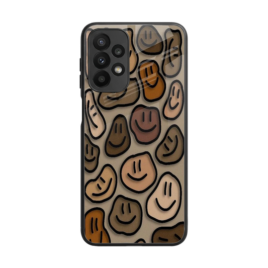 Toasty Brown Smileys back phone cover | glass case for samsung galaxy a23