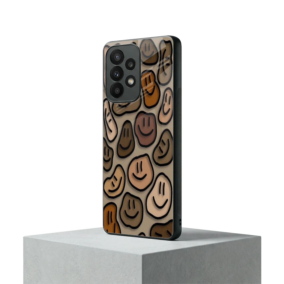 Toasty Brown Smileys samsung galaxy a23 mobile cover | shockproof glass phone case
