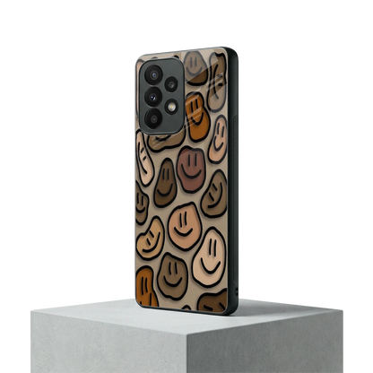 Toasty Brown Smileys samsung galaxy a23 mobile cover | shockproof glass phone case