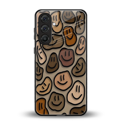 Toasty Brown Smileys back phone cover | glass case for samsung galaxy a17 5g