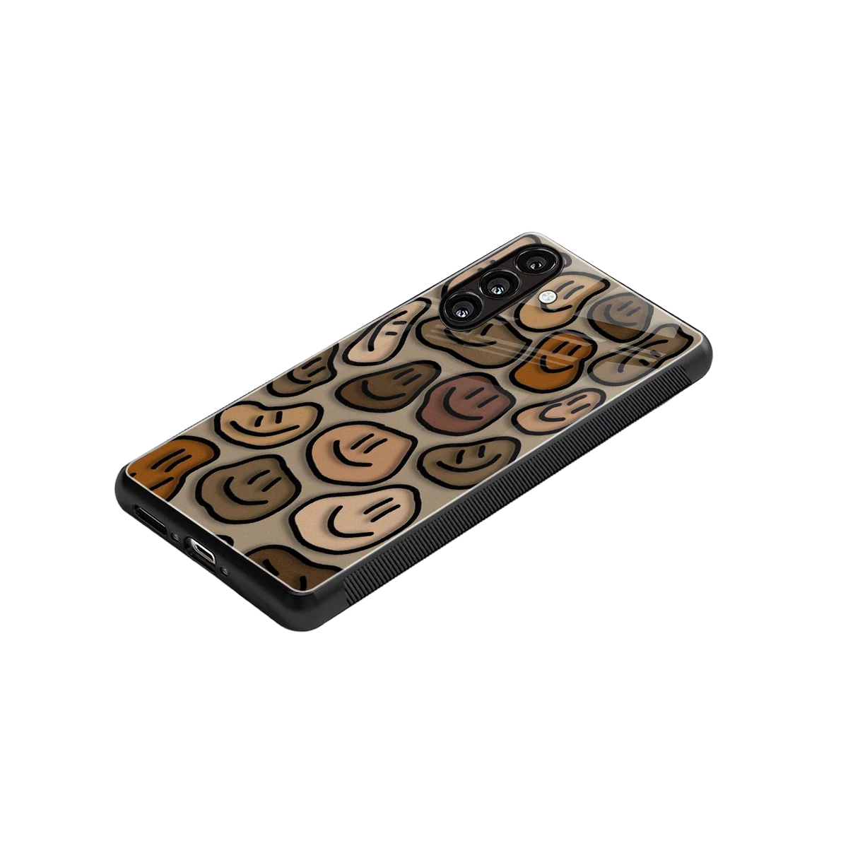 Toasty Brown Smileys stylish phone case for samsung galaxy a14 5g | glossy glass and slim fit