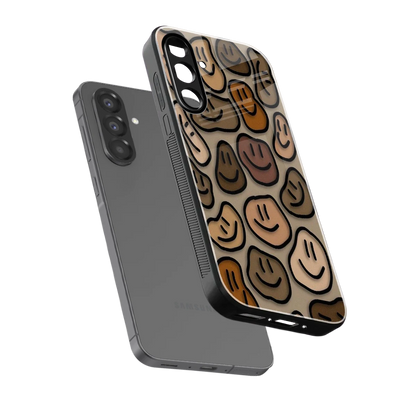 Toasty Brown Smileys sleek samsung galaxy a36 5g cover with tempered glass back and TPU edges