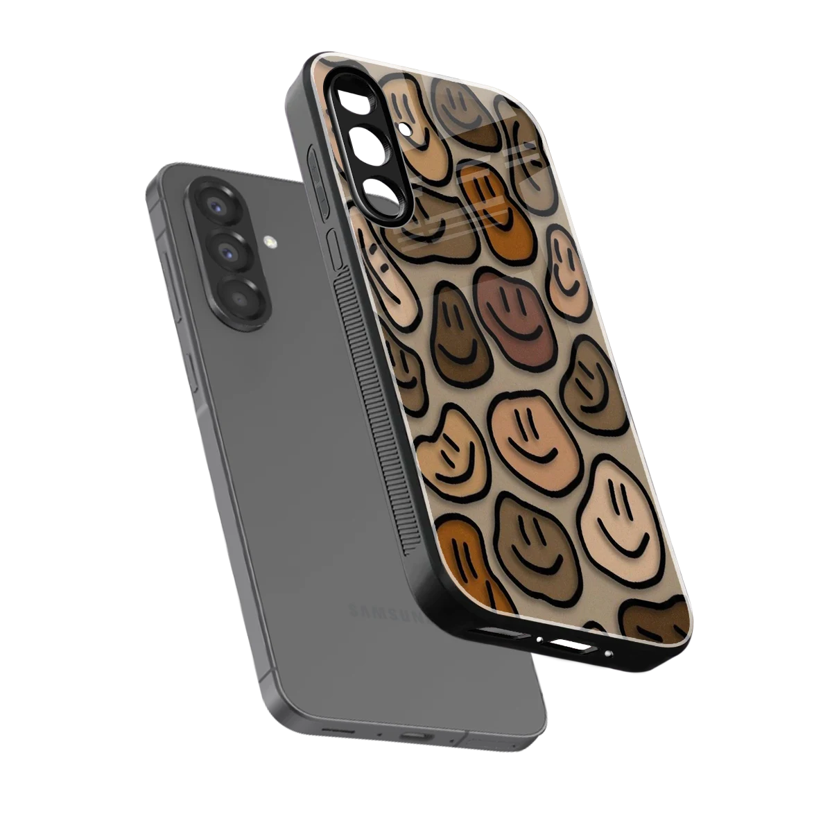Toasty Brown Smileys sleek samsung galaxy a17 5g cover with tempered glass back and TPU edges