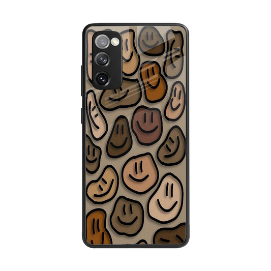 Toasty Brown Smileys back phone cover | glass case for samsung galaxy s20 fe