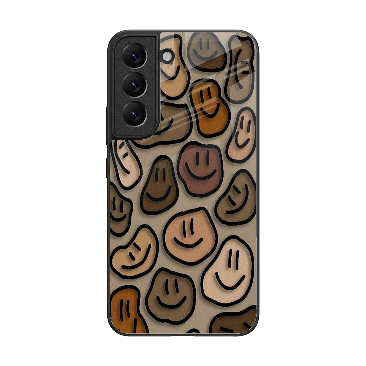 Toasty Brown Smileys back phone cover | glass case for samsung galaxy s22