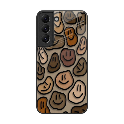 Toasty Brown Smileys back phone cover | glass case for samsung galaxy s22