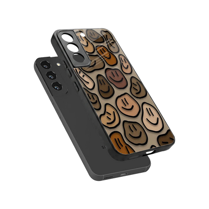 Toasty Brown Smileys sleek samsung galaxy s22 cover with tempered glass back and TPU edges