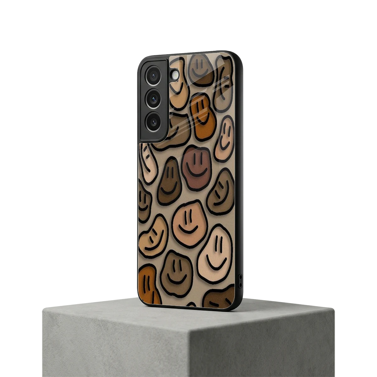 Toasty Brown Smileys samsung galaxy s22 mobile cover | shockproof glass phone case