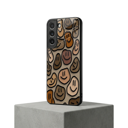 Toasty Brown Smileys samsung galaxy s22 mobile cover | shockproof glass phone case