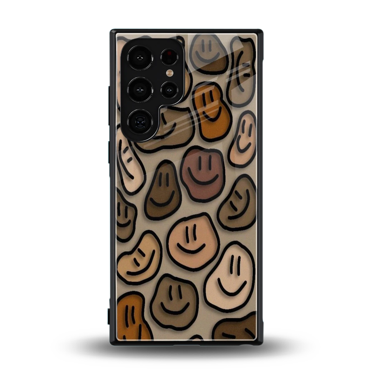 Toasty Brown Smileys back phone cover | glass case for samsung galaxy s24 ultra