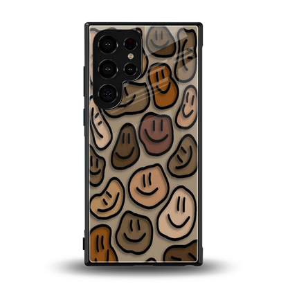 Toasty Brown Smileys back phone cover | glass case for samsung galaxy s24 ultra