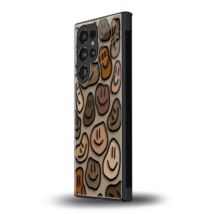 Toasty Brown Smileys samsung galaxy s23 ultra mobile cover | shockproof glass phone case
