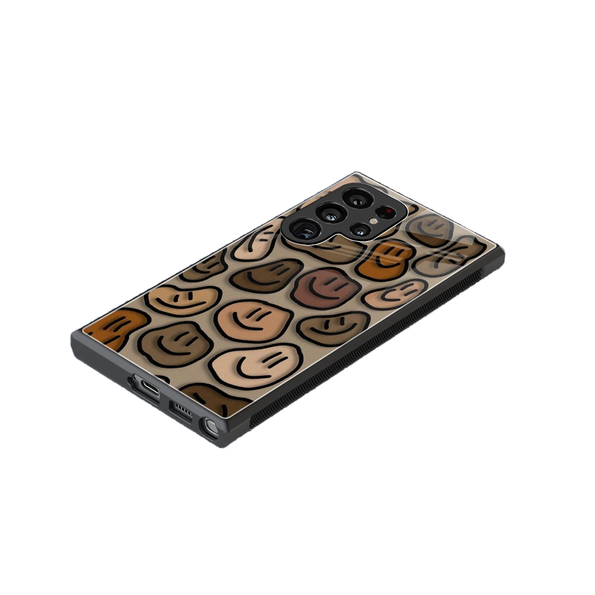 Toasty Brown Smileys stylish phone case for samsung galaxy s23 ultra | glossy glass and slim fit