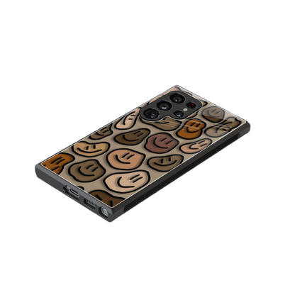 Toasty Brown Smileys stylish phone case for samsung galaxy s23 ultra | glossy glass and slim fit