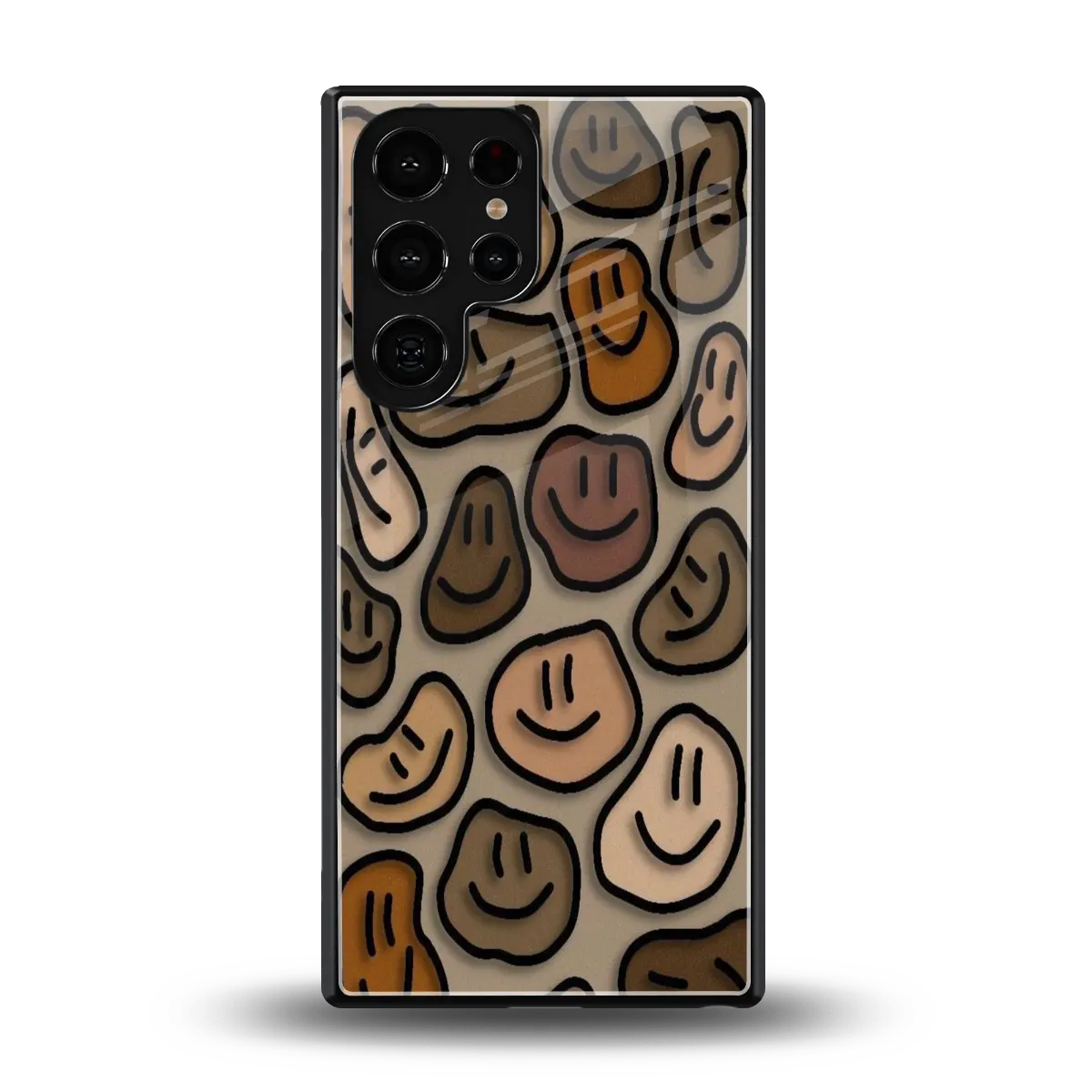 Toasty Brown Smileys back phone cover | glass case for samsung galaxy s25 ultra