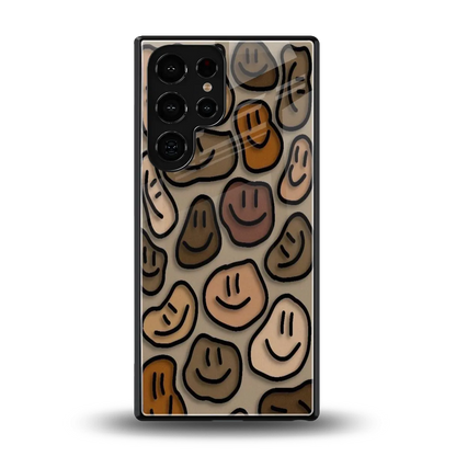 Toasty Brown Smileys back phone cover | glass case for samsung galaxy s25 ultra