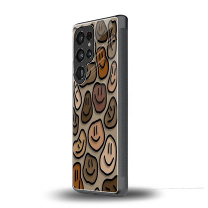 Toasty Brown Smileys samsung galaxy s25 ultra mobile cover | shockproof glass phone case
