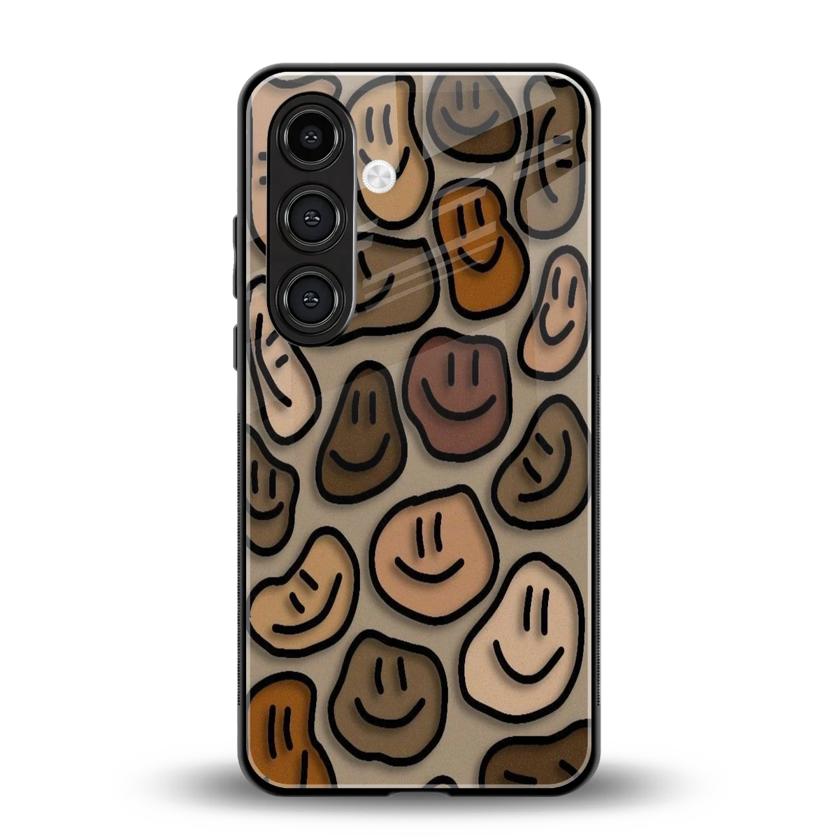 Toasty Brown Smileys back phone cover | glass case for samsung galaxy s24