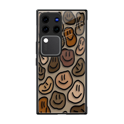 Toasty Brown Smileys back phone cover | glass case forvivo v30 pro