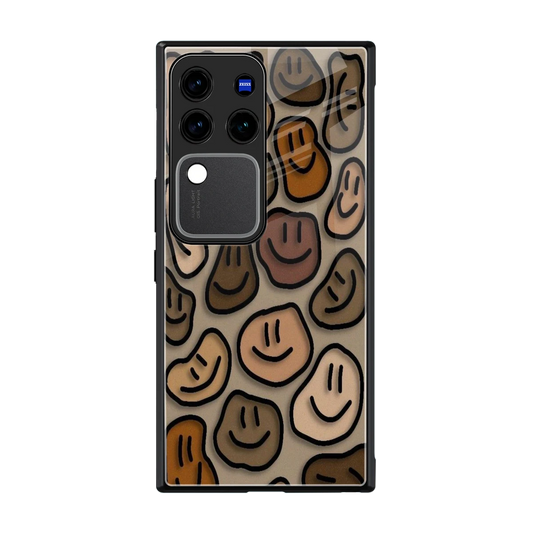 Toasty Brown Smileys back phone cover | glass case forvivo v30 pro