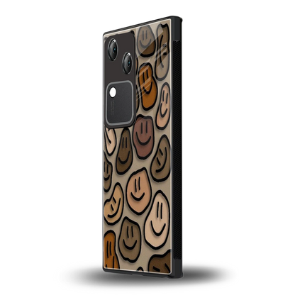 Toasty Brown Smileys vivo v30 mobile cover | shockproof glass phone case