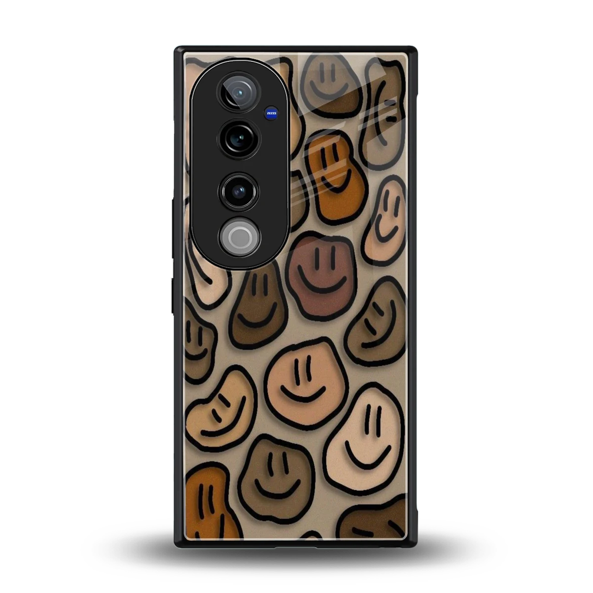 Toasty Brown Smileys back phone cover | glass case for vivo v40 pro