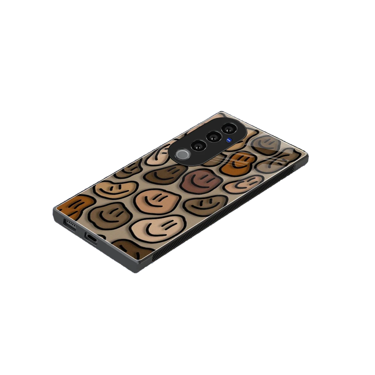 Toasty Brown Smileys stylish phone case for vivo v40 pro | glossy glass and slim fit