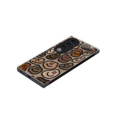 Toasty Brown Smileys stylish phone case for vivo v40 pro | glossy glass and slim fit
