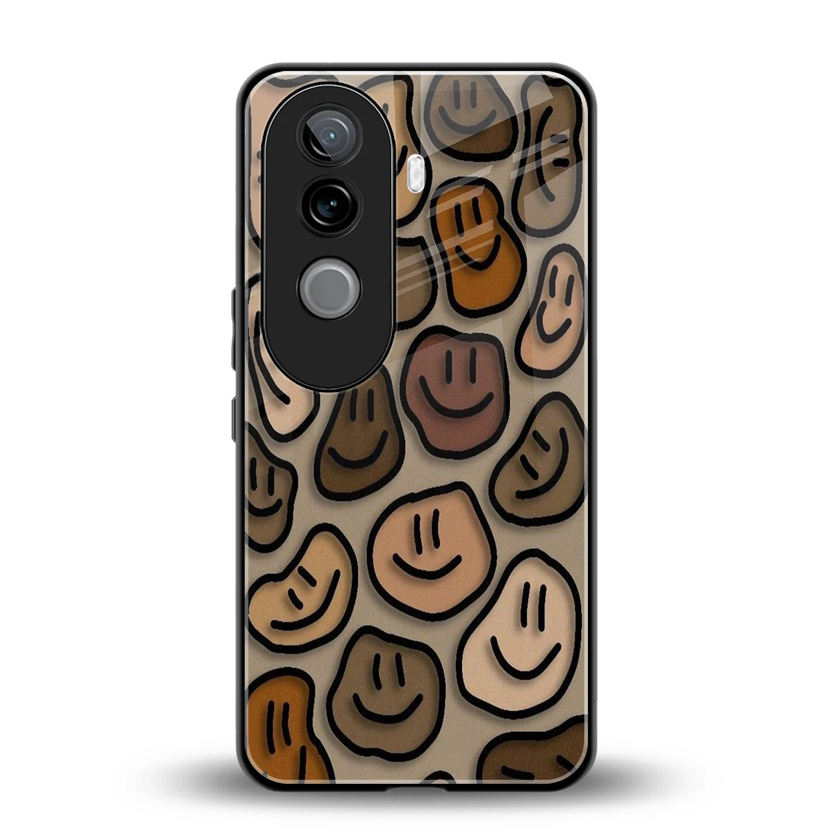 Toasty Brown Smileys back phone cover | glass case for vivo v40e