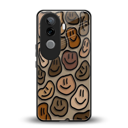 Toasty Brown Smileys back phone cover | glass case for vivo v40e