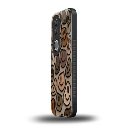Toasty Brown Smileys vivo v50 mobile cover | shockproof glass phone case