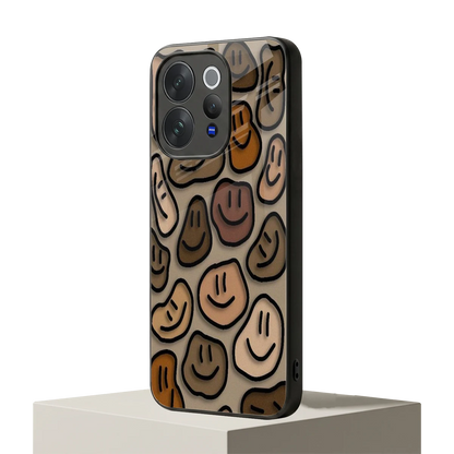 Toasty Brown Smileys vivo v70 elite mobile cover | shockproof glass phone case