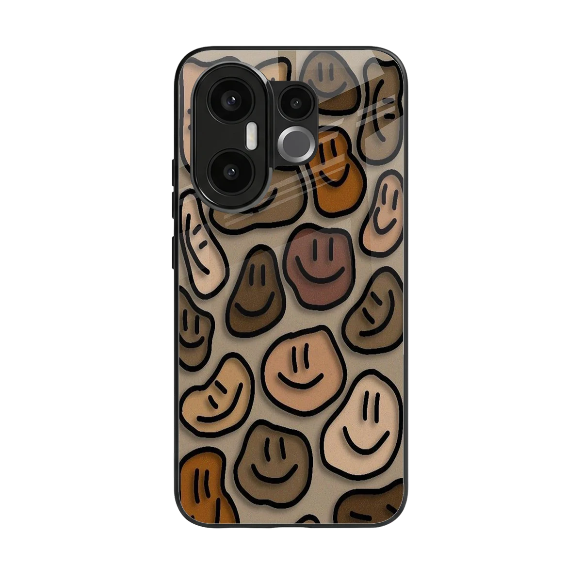 Toasty Brown Smileys back phone cover | glass case for vivo x200 fe