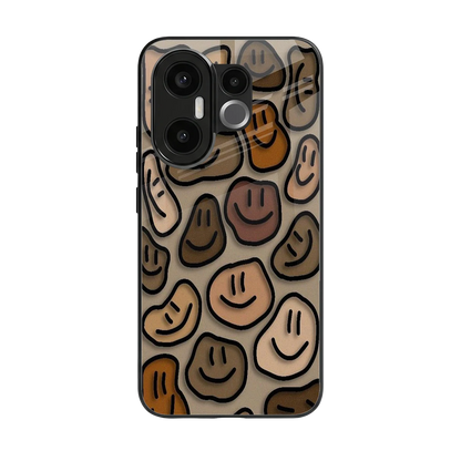 Toasty Brown Smileys back phone cover | glass case for vivo x200 fe