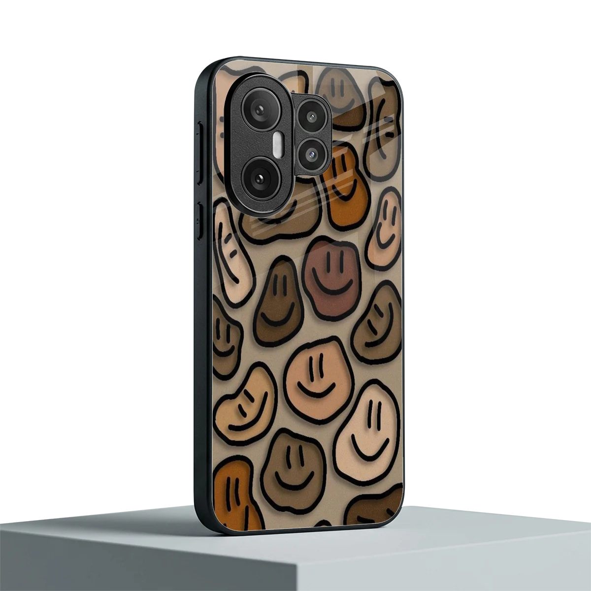Toasty Brown Smileys vivo x200 fe mobile cover | shockproof glass phone case