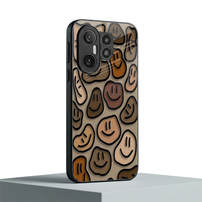 Toasty Brown Smileys vivo x200 fe mobile cover | shockproof glass phone case