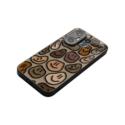 Toasty Brown Smileys stylish phone case for vivo x200 fe | glossy glass and slim fit