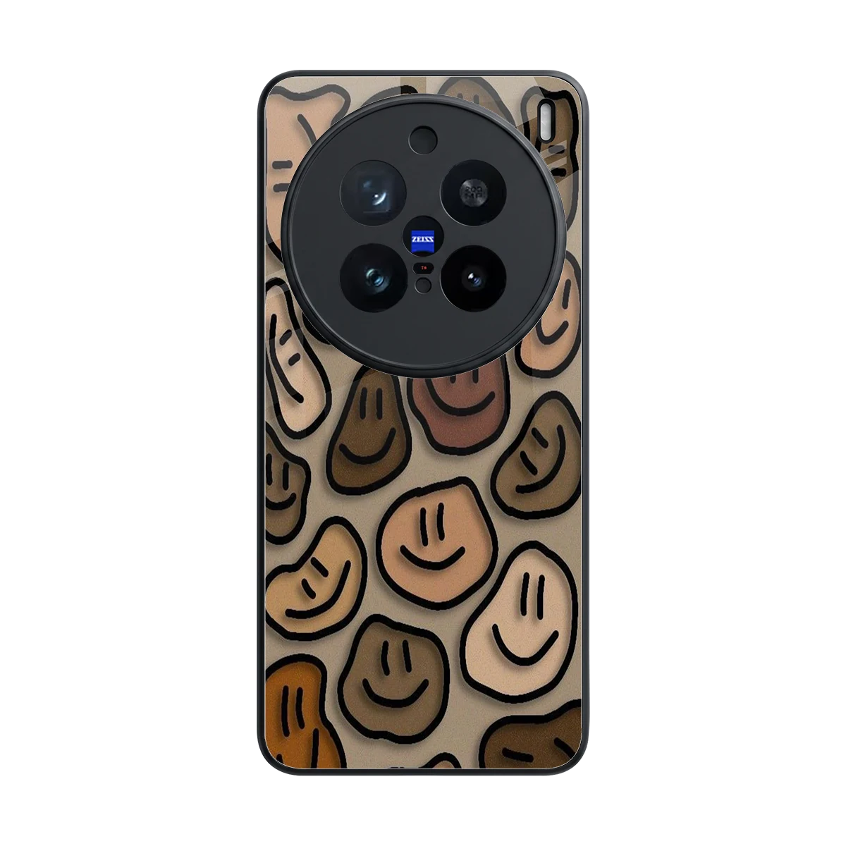 Toasty Brown Smileys back phone cover | glass case for vivo x200 pro