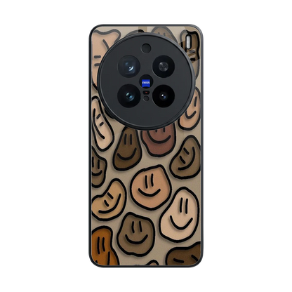 Toasty Brown Smileys back phone cover | glass case for vivo x200 pro
