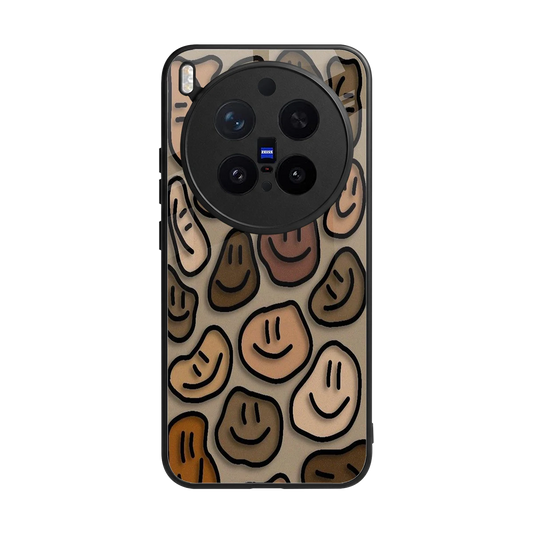 Toasty Brown Smileys back phone cover | glass case for vivo x300 pro